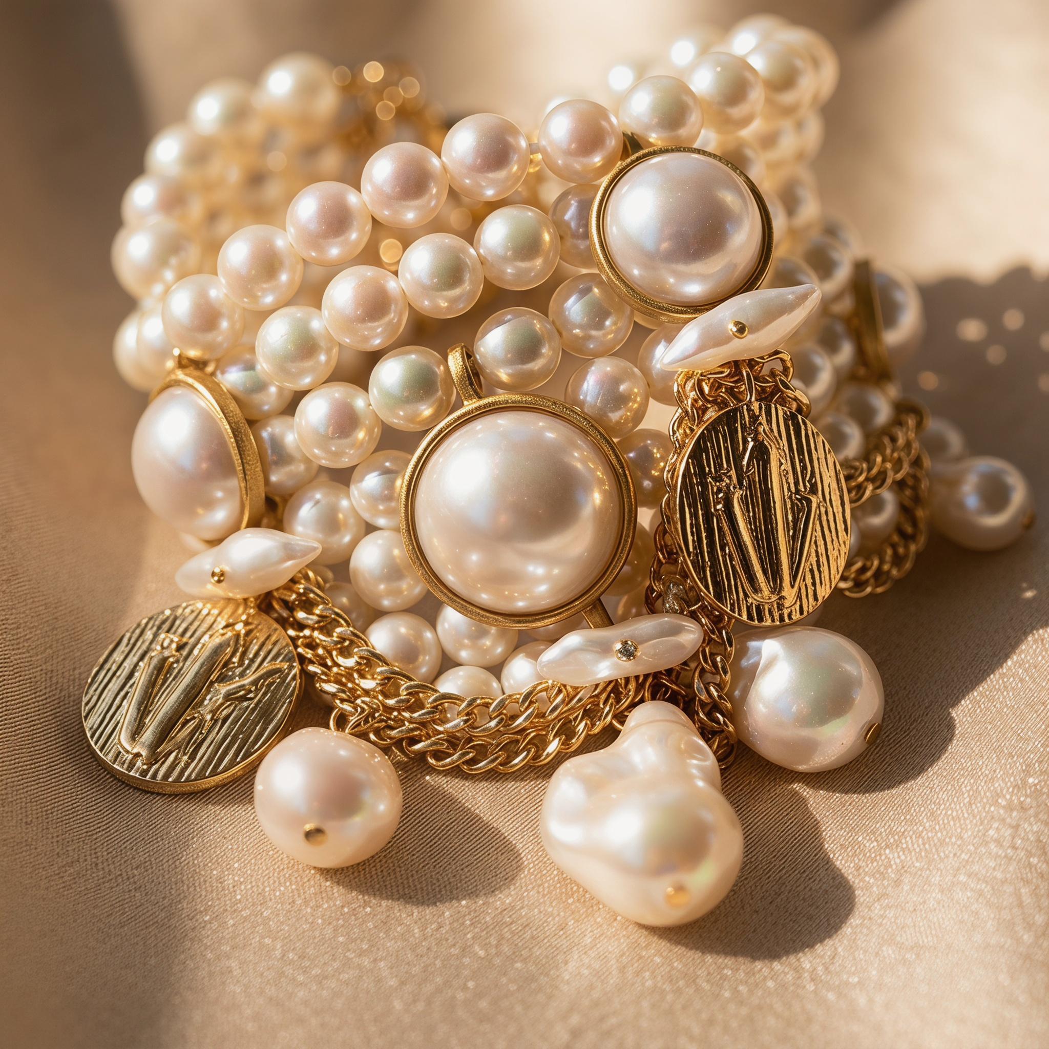 Unisex Faux Pearl Decorated Beaded Bracelet - Elegant Costume Jewelry for Party Wear & Birthday Gifting, Unisex Names