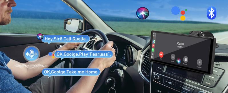 2025 10.3-inch Portable Carplay Screen for Car Compatible with Apple CarPlay and Android Auto,Wireless Car Play Unit with GPS Navigation,Bluetooth,Mirror Link, Rear Cam Touch Screen for All Vehicles