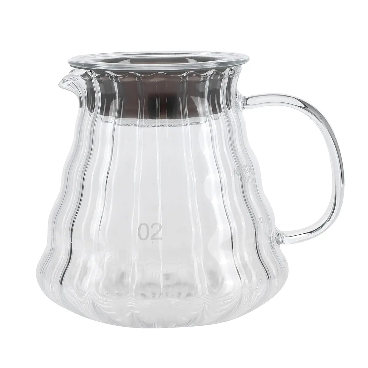 Glass Coffee Server - 360ml/600ml/800ml Cloud Kettle with Lid, Heat Resistant Coffee Pot, Coffee Sharing Pot for Home & Office