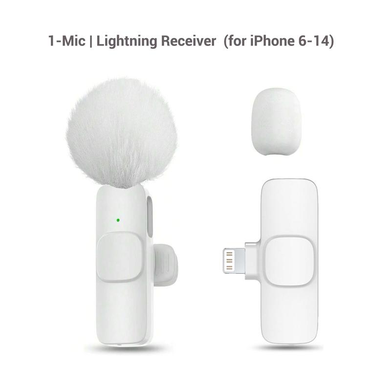 Professional Wireless Lavalier Microphone, USB Rechargeable Plug-and-Play Lapel Mic for Video Recording, Teaching, Interviews and Podcasts