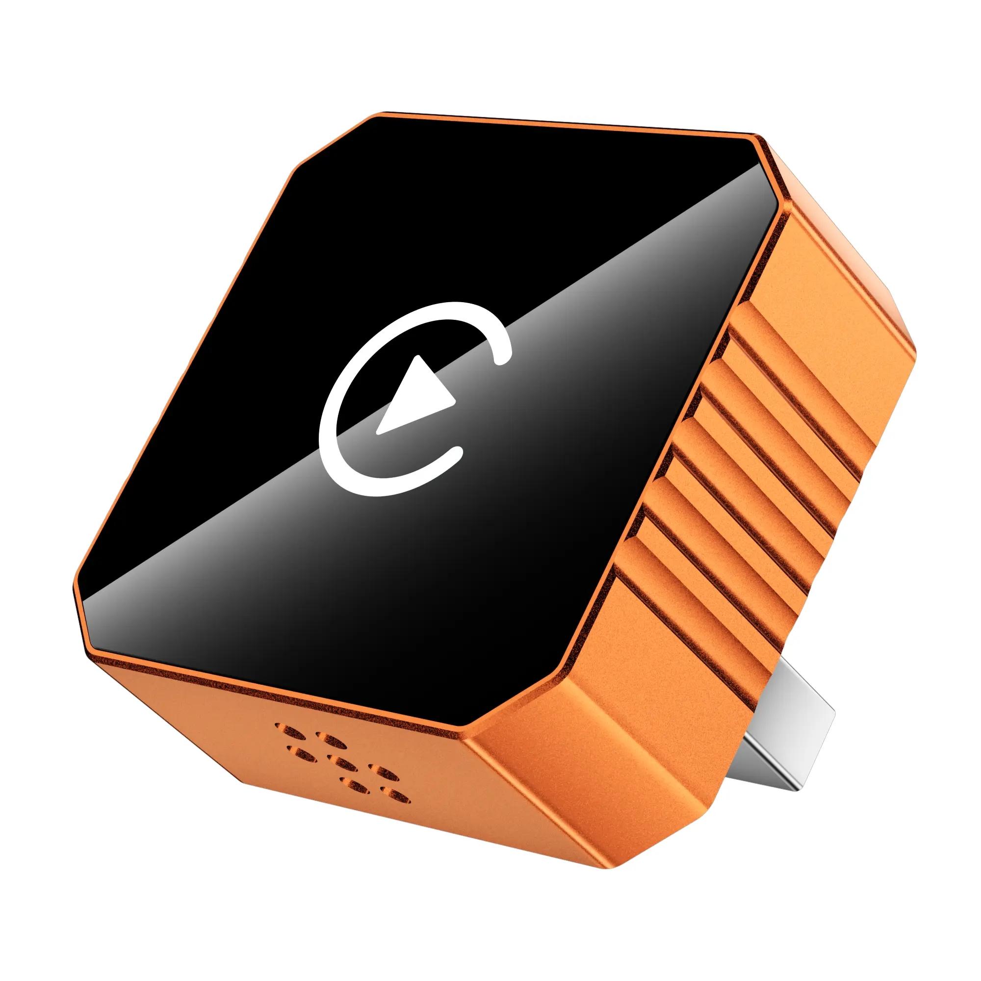 2026 New Orange CarPlay Wireless Adapter, Carplay Stick, compatible with iPhone/Android, fast connection, no delay, hands-free calling, electronic charger, high-quality material, perfect gift for boyfriend for Christmas or birthday