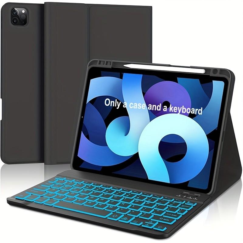 iPad Air 11-Inch Case with Keyboard M3/m2, 7-Color Backlight, 2 Wireless Channels, Compatible with iPad Pro 11, iPad Air 5th/4th Gen