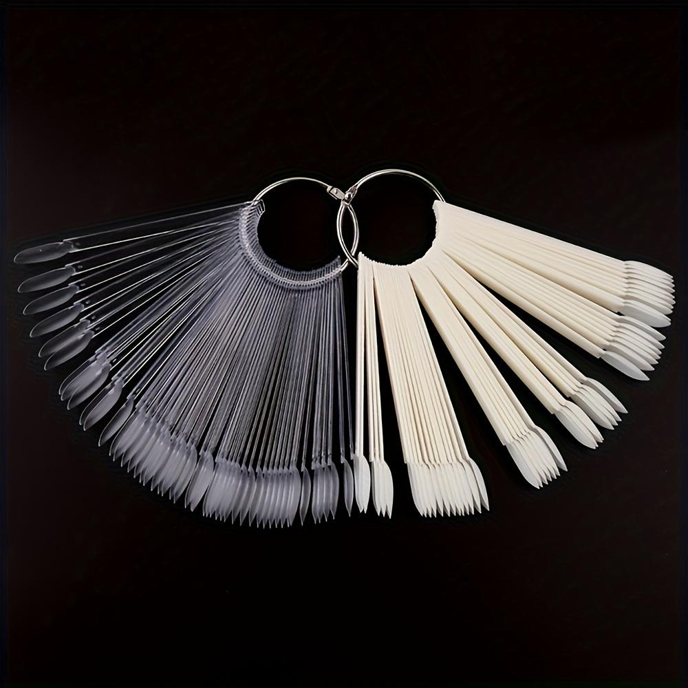 50 Nail Display Tips Transparent Sample Gel Polish Color Chart, Manicure Practice Tools, Single Item, No Ca Prop 65 Warning