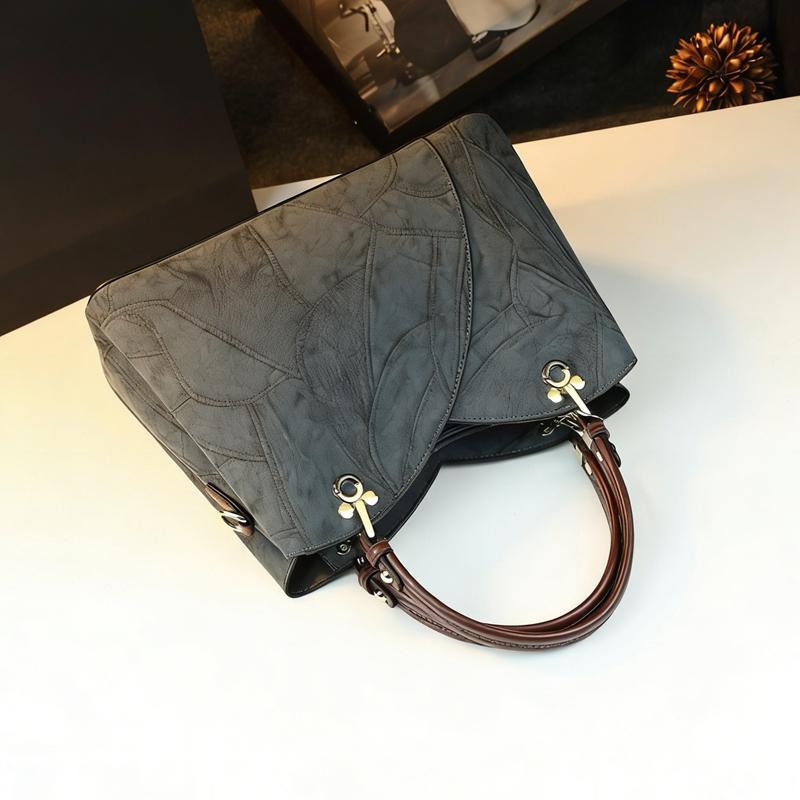 Elegant Vintage Patchwork Handbag, Large Capacity Commuter Tote Bag, Lightweight Luxury Mom Bag, Single Shoulder Crossbody Bag