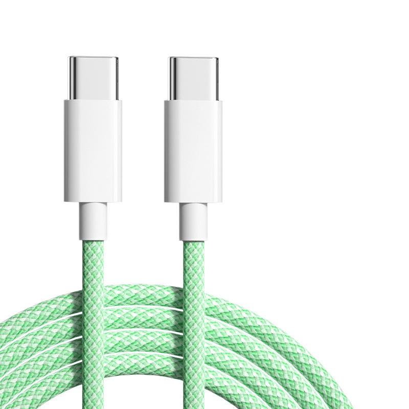 60w Type C Data Cable, Braided Charger, Long 1m Fast Charging Cable, Ultra-Fast Type C Adapter for Smartphones and Mobile Devices