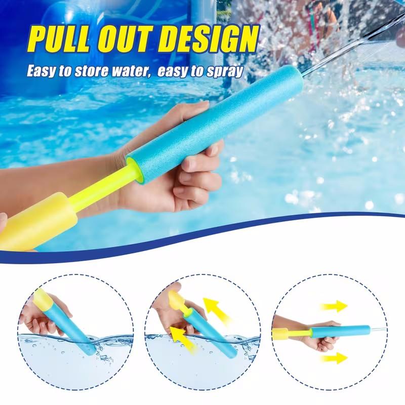 4 Piece Pool Toy Set, Water Toys Kit with Bright Pull-Out Sprinklers, Outdoor Summer Fun for Pool Beach Garden, Kids Gift