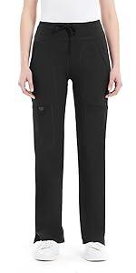 Yoga Scrub Pants for Women - 4-Way Stretch Fabric with 5 Pockets, Mid Rise Flared Leg Work Pants Featuring a Cargo Pocket SpringStatements