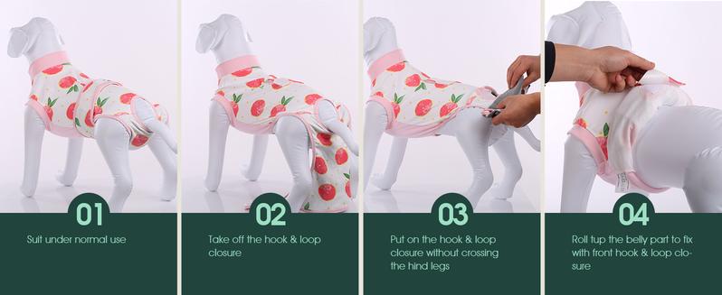 Kuoser Recovery Suit for Dogs Cats After Surgery, Professional Pet Recovery Shirt Dog Abdominal Wounds Bandages, Substitute E-Collar & Cone,Prevent Licking Dog Onesies Pet Surgery Recovery Suit, Fuddle wuddle patch puppy