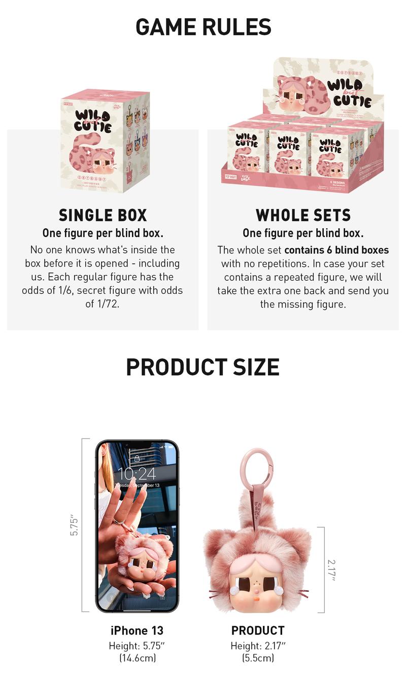 POP MART CRYBABY Wild but Cutie Series - Vinyl Plush Pendant Blind Box