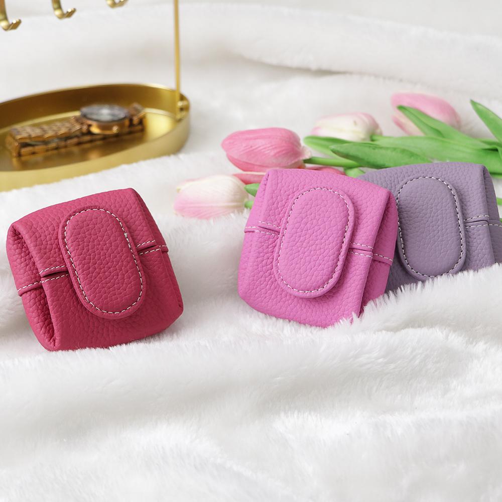 Royal Bagger Mini Lychee Pattern Coin Purse, Solid Color Buckle Key Earphone Storage Bag, Casual Change Pouch for Daily Use 1603 SpringStatements