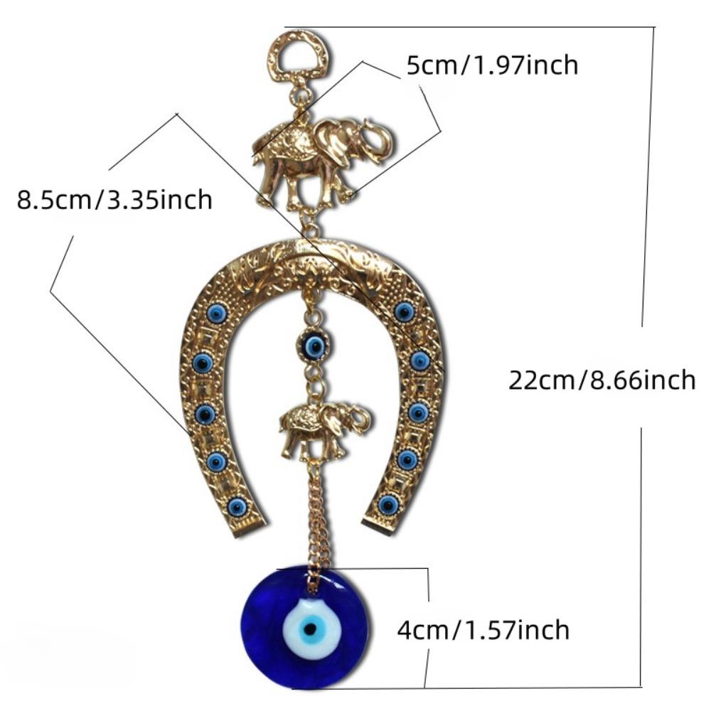 Elephant & Eye Design Hanging Decor, 1 Count Creative Wall Hanging Ornament, Wall Hanging Decor for Home Living Room Bedroom, Golden Hangable Decoration, Boho Decoration