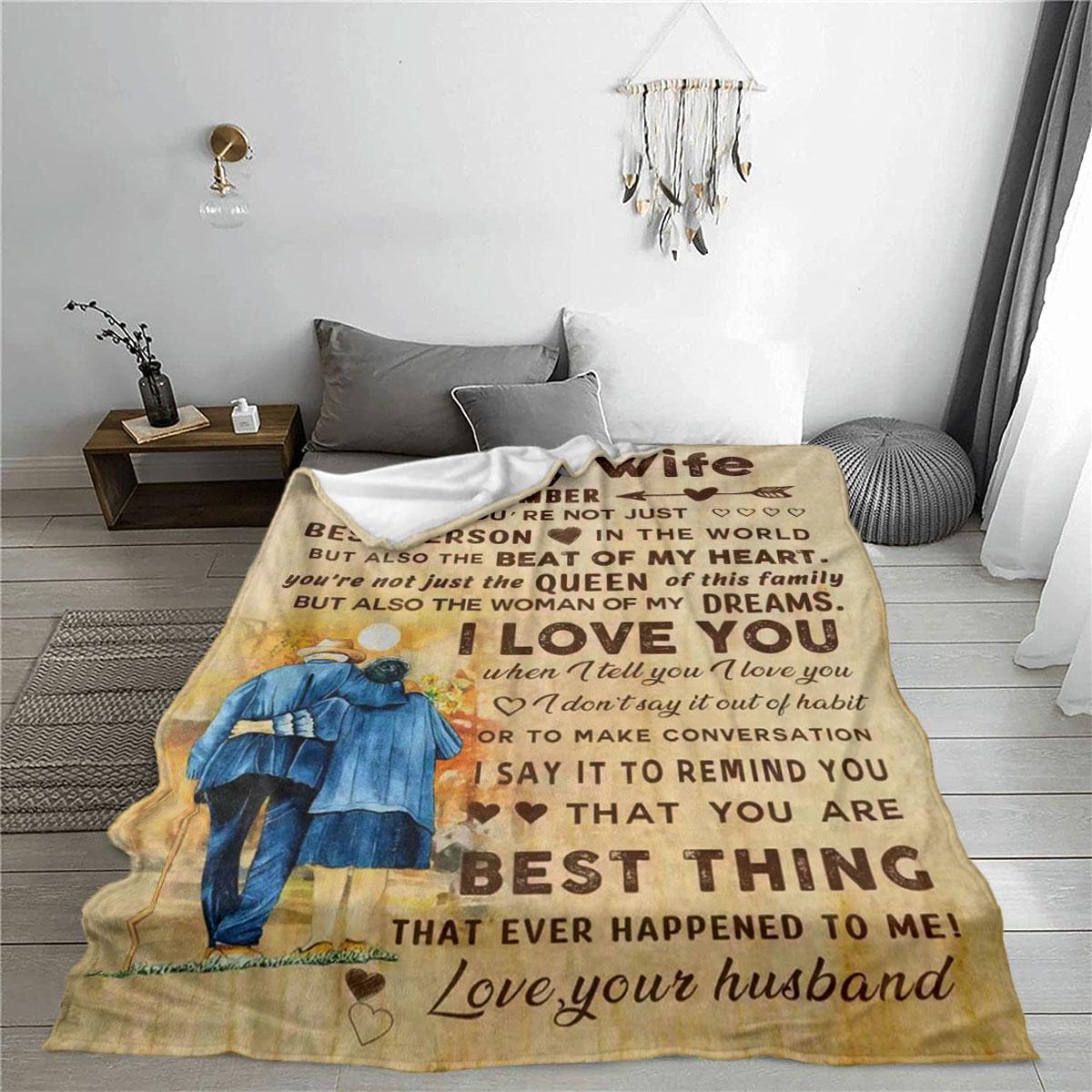 Letter Pattern Flannel Blanket, 1/2 Count Soft Throw Blanket, Air Conditioning Room Blanket, Suitable for Home and Office Warm Nap Blanket, Gift for Lovers