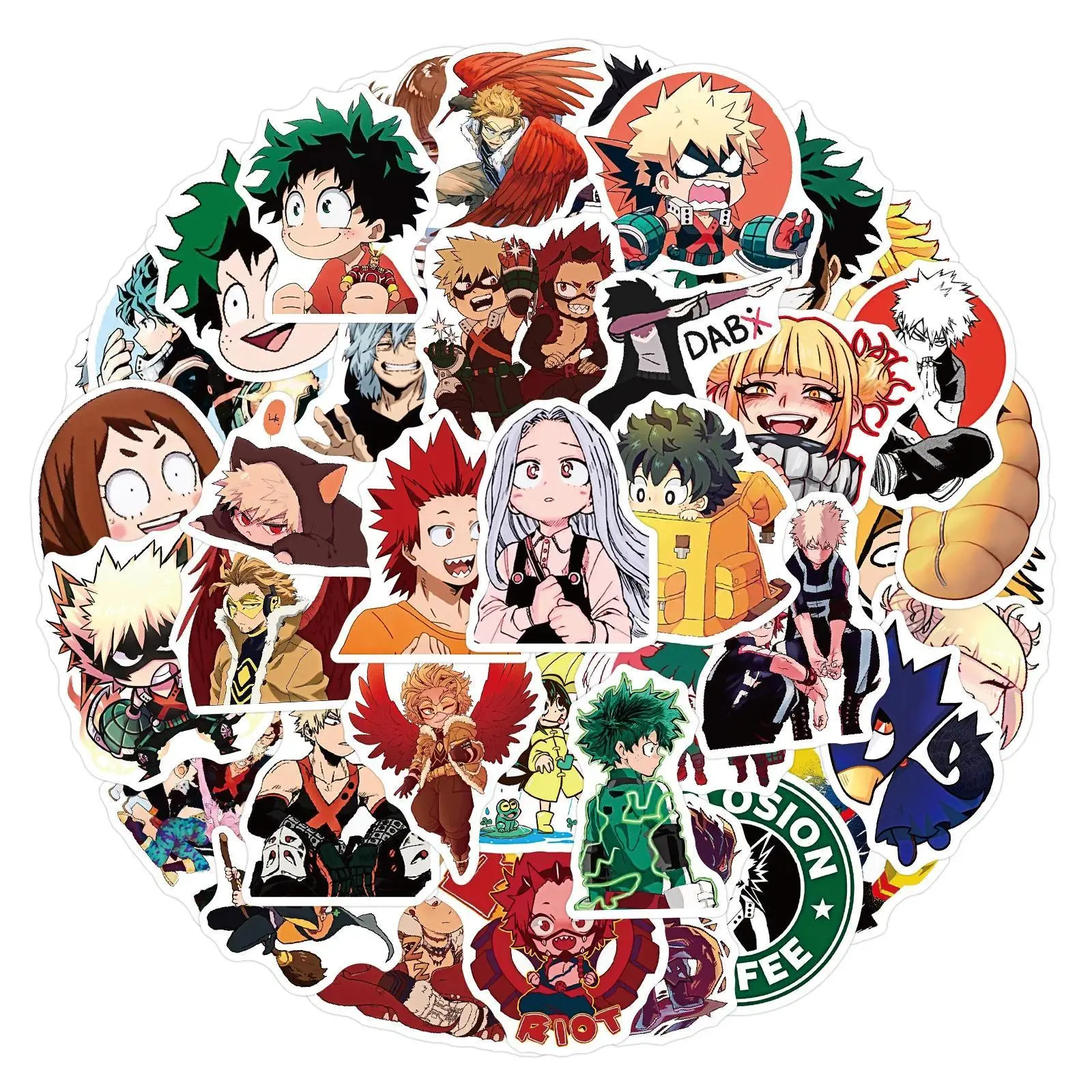 2026 Hot selling toys 50Pcs My Hero Academy Stickers Deku and Bakugou Katsuki Stickers Cartoon Manga Stickers Refrigerator Cup Waterproof Stickers Internet-famous toy