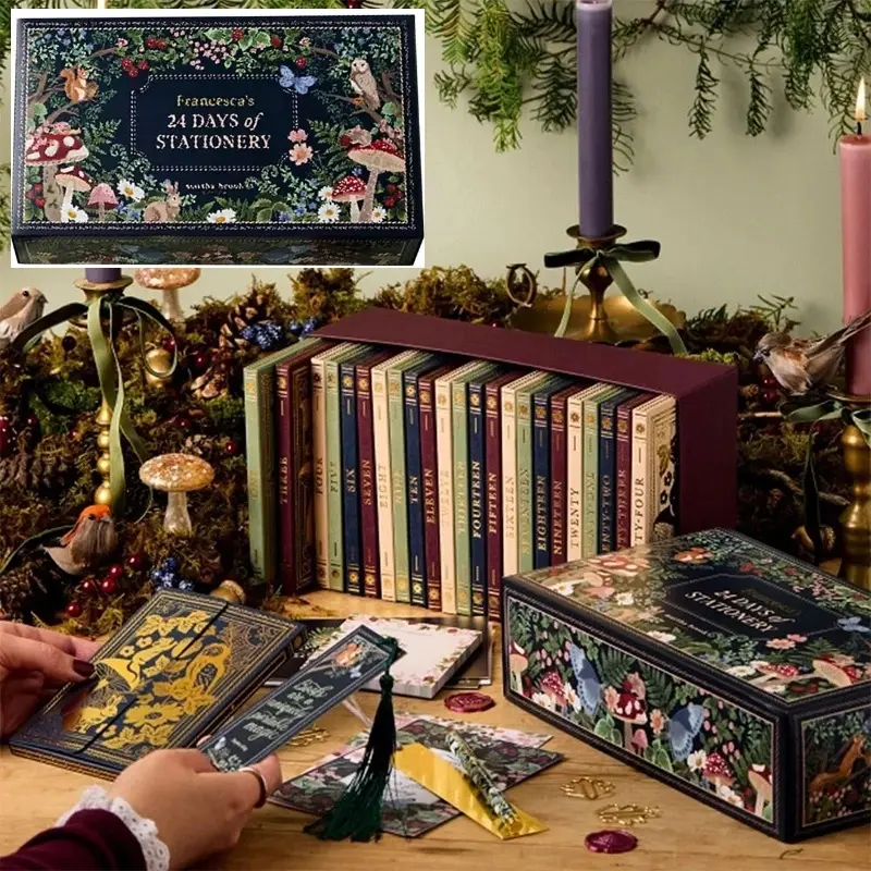 24 Days Of Stationery Advent Calendar Winter Woodlands Design Christmas Countdown Calendar Stationery Supplies Kids Gifts