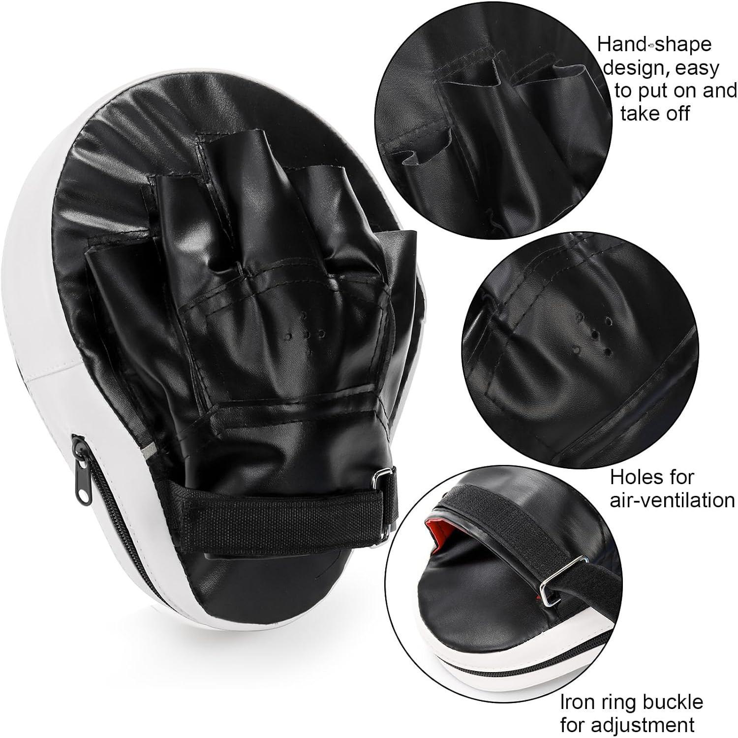 2-in-1 Punching Mitts Kick Pack Set, Boxing Mitts Focus Pads and Taewondo Kick Pad, Adjustable Soft Shield Durable  Pads Set for Boxing, Kickboxing, Karate, Muay Thai, MMA