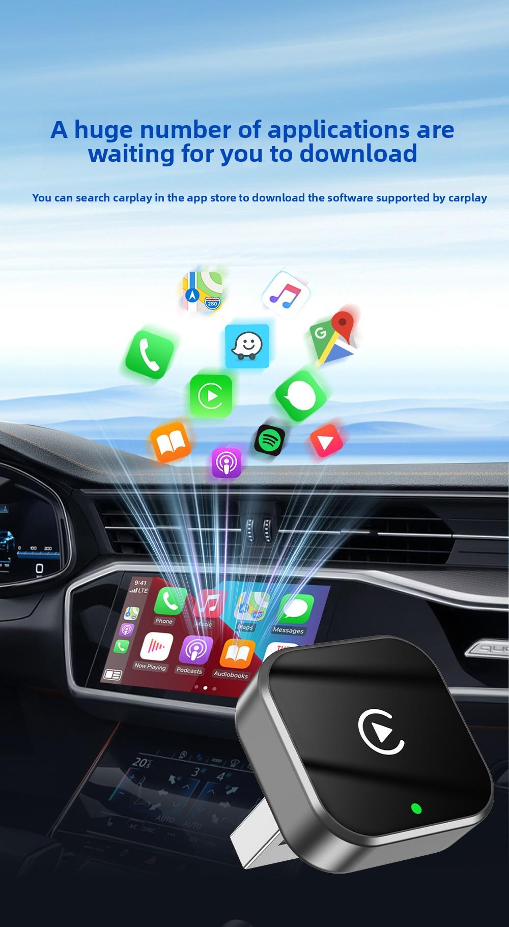 2in1 Wireless CarPlay & Android Auto Adapter, 5GHz Plug & Play Wired to Wireless Car Converter