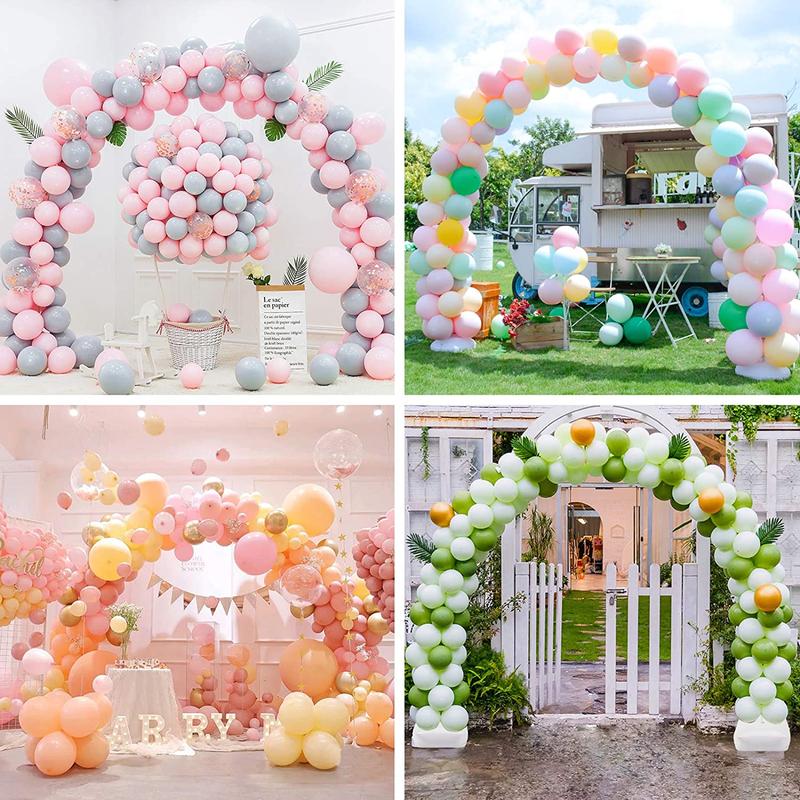 Balloon Arch Kit 9FT Height & 10FT Width Adjustable Stand with Glass Fiber Poles PVC Base Water Bags Pump Clips Knotter Ropes for Wedding Baby Shower Gender Reveal Graduation Birthday Decorations