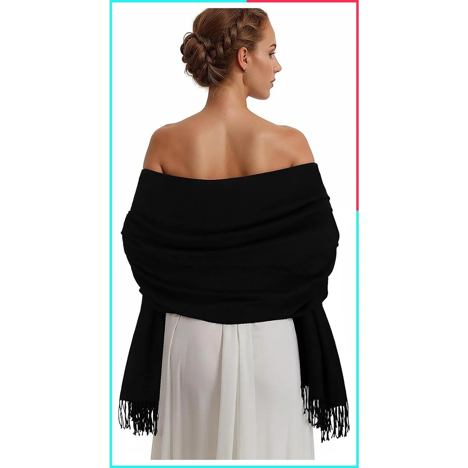 Women's Large Pashmina Shawl Wrap Soft Winter Scarf for Evening Dresses and Weddings