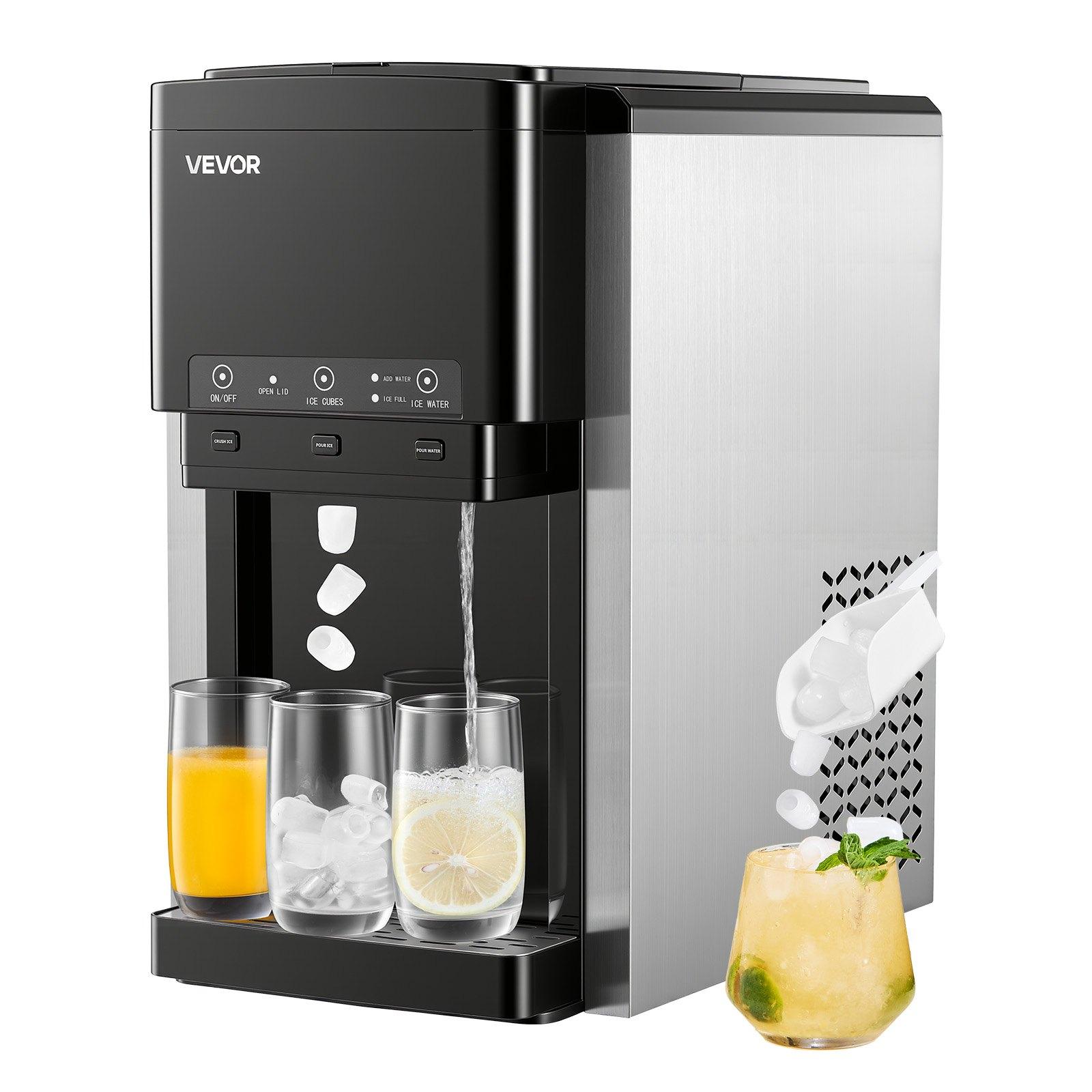VEVOR Water Dispenser with Ice Maker, 3-in-1 Countertop Water Dispenser, 35 LBS/24H, 12 Cubes/7 Min Fast Ice Making with 4 LBS Storage, Bullet/Crushed Ices Cold-Water, for Home, Kitchen, Party VEVOR Water Dispenser with Ice Maker, 3-in-1 Countertop Water Dispenser, 35 LBS/24H, 12 Cubes/7 Min Fast Ice Making with 4 LBS Storage, Bullet/Crushed Ices Cold-Water, for Home, Kitchen, Party