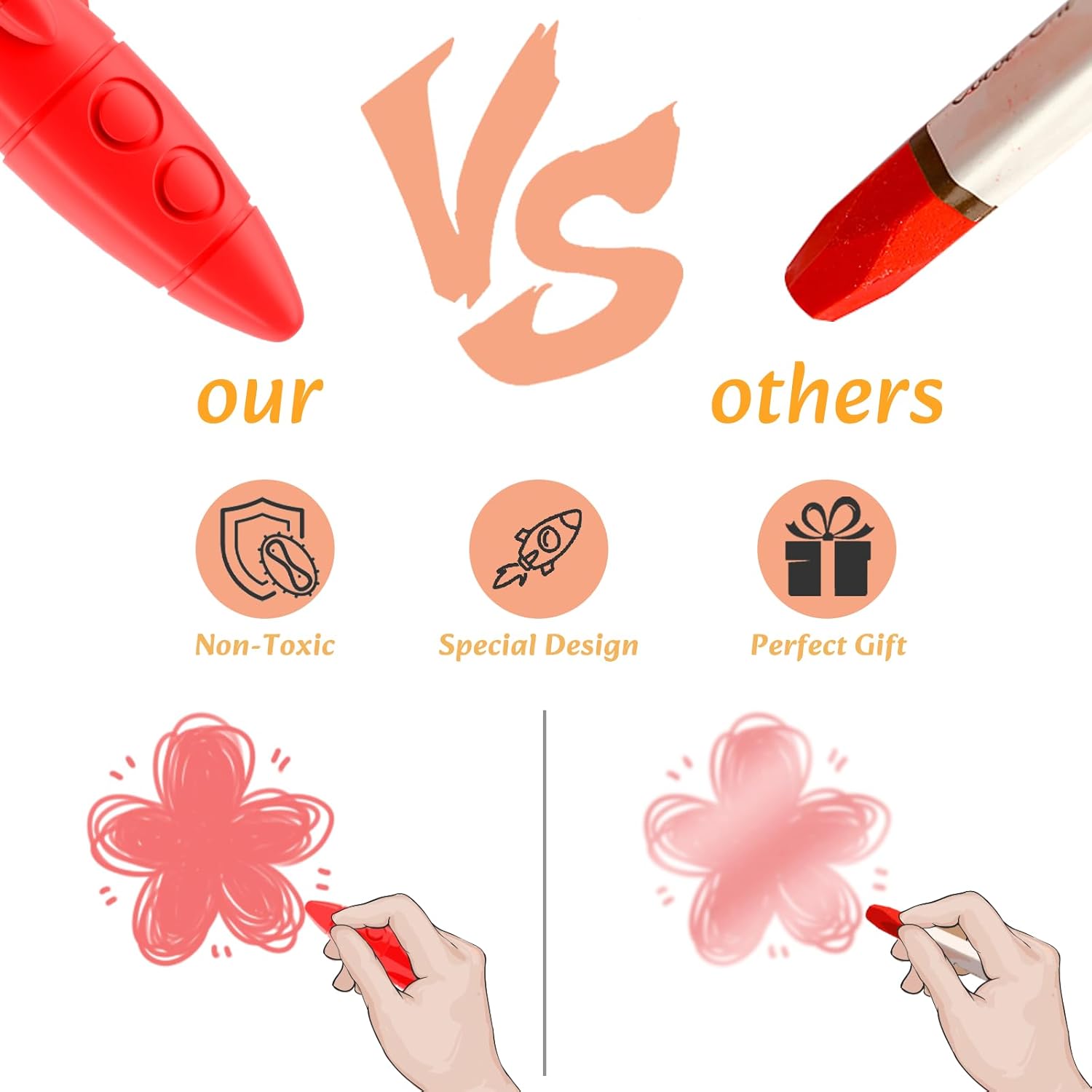 24/12 Colors Rocket Crayons, Non Toxic Washable Toddler Crayons, Palm-Grip Crayons, with Easy-to-hold for Toddlers, Crayons for Kids Art&School Supplies for Boys Girls Drawing, tiktok shop deals 24/12 Colors Rocket Crayons, Non Toxic Washable Toddler Crayons, Palm-Grip Crayons, with Easy-to-hold for Toddlers, Crayons for Kids Art&School Supplies for Boys Girls Drawing, tiktok shop deals