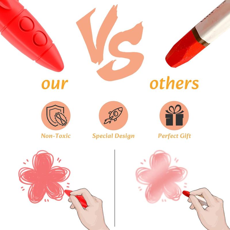 24/12 Colors Rocket Crayons, Non Toxic Washable Toddler Crayons, Palm-Grip Crayons, with Easy-to-hold for Toddlers, Crayons for Kids Art&School Supplies for Boys Girls Drawing, tiktok shop deals