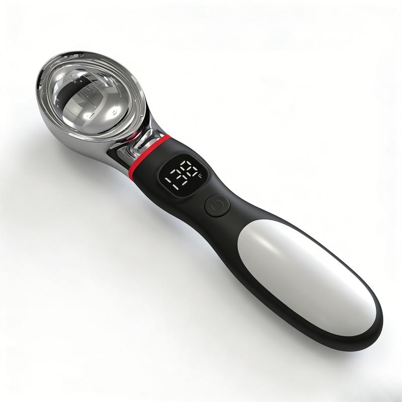 Rechargeable Electric Ice Cream Scoop, 2oz Stainless Steel, LED Display, Ambient Light, Durable Hard Ice Cream Scoop