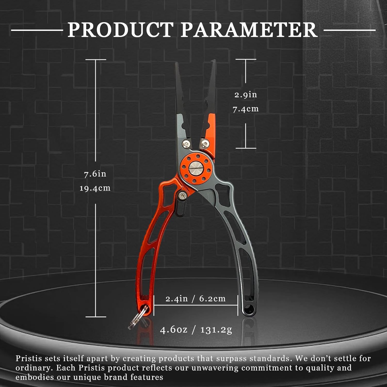 Fishing Pliers, Multi-Function Split Ring Plier Gear, Saltwater Resistant Teflon Coated Locking Hook Remover Cutter, Stainless Steel Top & Aluminum Body Tool Kit Tackle Set for Bass