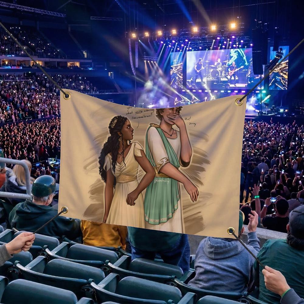 P-Percy Jackson MOVIE Flags Multi Size Atmosphere Flag, Cheerleading Hand Pulled Banner, Portable Outdoor Event Flag & Wall Decor for Sports, Parties, Home and Room Decoration