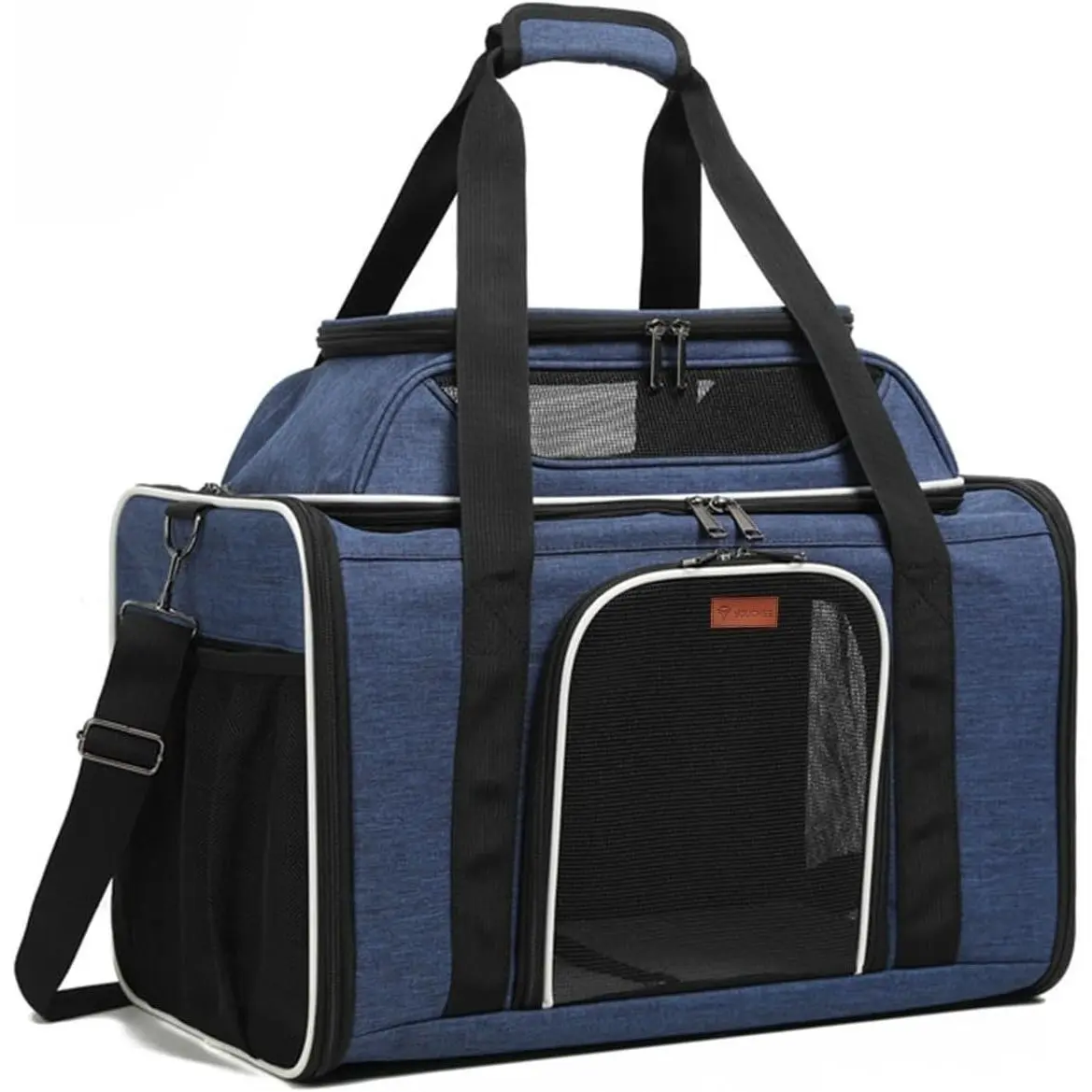 Youchee XL Soft-Sided Pet Carrier - 19" Extra Large Space for Cats & Dogs up to 25 lbs, Breathable Mesh Travel Bag, Sturdy & Collapsible Puppy Carrier for Road Trips and Vet Visits