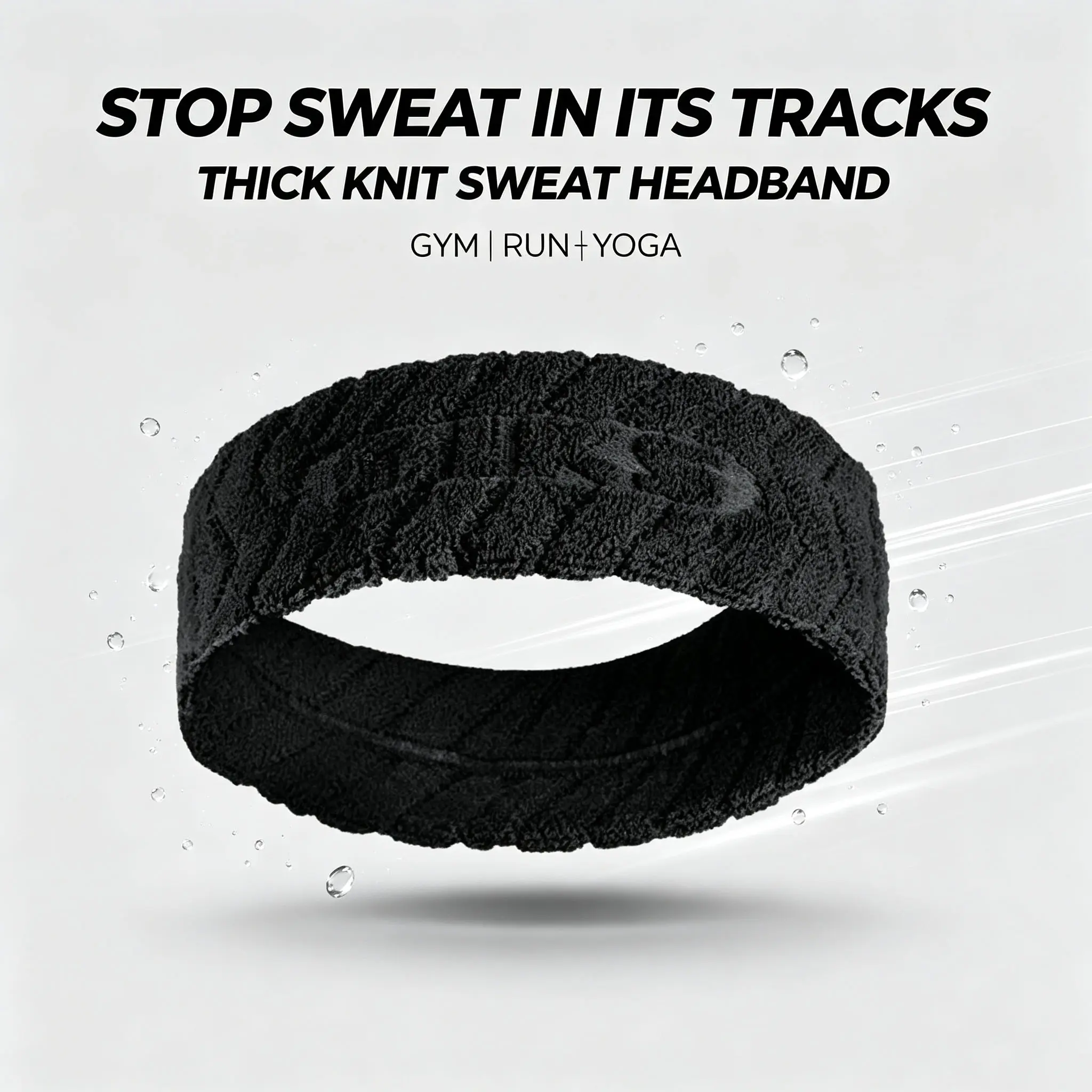 Unisex Cotton Athletic Headbands Sweat Absorbing Sweatband Breathable Sports Headband for Running Yoga Gym Basketball
