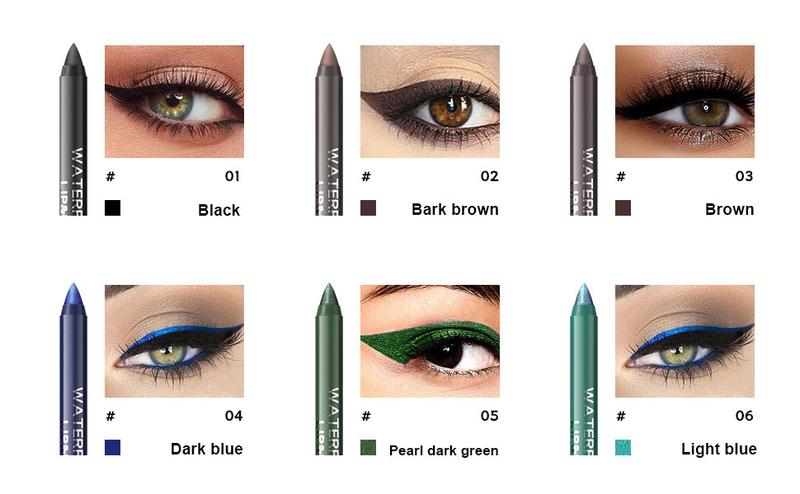 12 Color Gothic Eyeliner Pencil With Sharpener Set Makeup Smooth Matte Lipliner Waterproof Eyeshadow Pens Shine Pearl Smoky Punk Freckle Pen Cosmetic