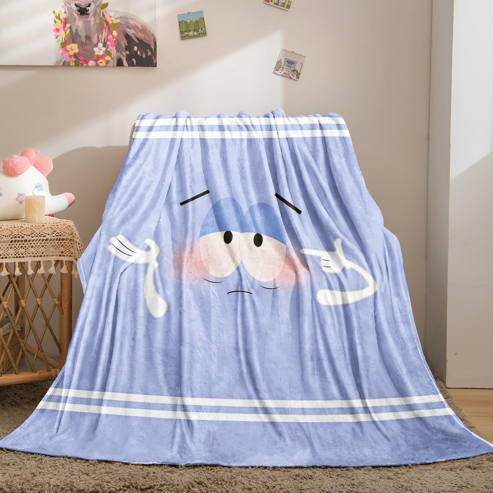 Towelie South Park Throw Blanket, Cute Cartoon 420 Themed Cozy Fleece Blanket, Funny South Park Character Blanket for Sofa Bed, Ideal Gift for South Park Fans