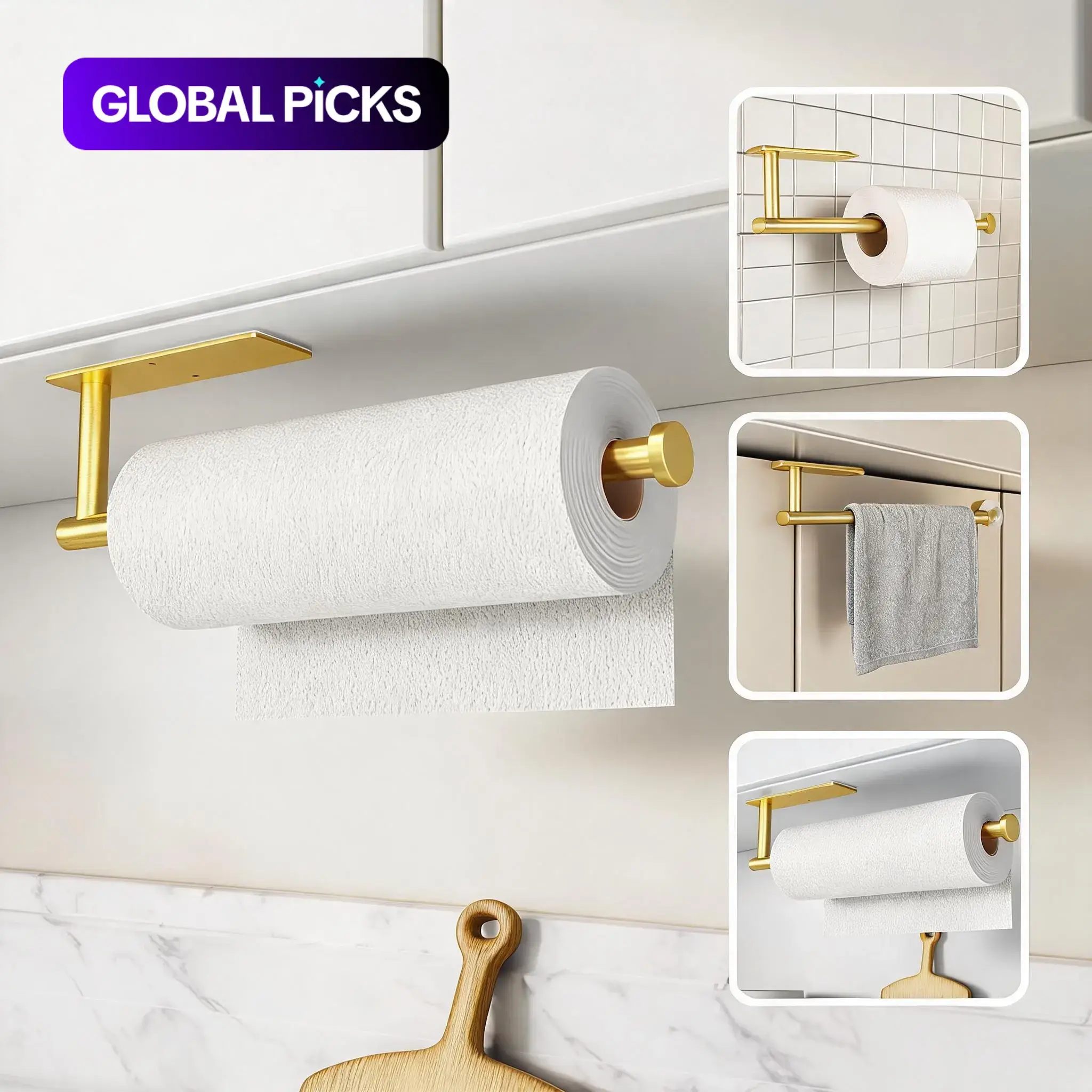 Stainless Steel Wall-Mounted Toilet Paper Holder, Toilet Roll Holder, Modern Bathroom Accessory, Bathroom Accessories & Home Organizer for Bathroom and Kitchen