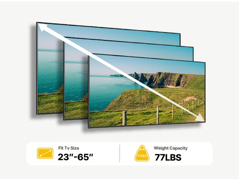 MonTek Full Motion TV Wall Mount for 13–95 Inch Flat & Curved TVs and Monitors, Swivel & Tilt Articulating Bracket, Max VESA 400x400mm, Holds up to 110 lbs, Perfect Center Design Adjustable Black