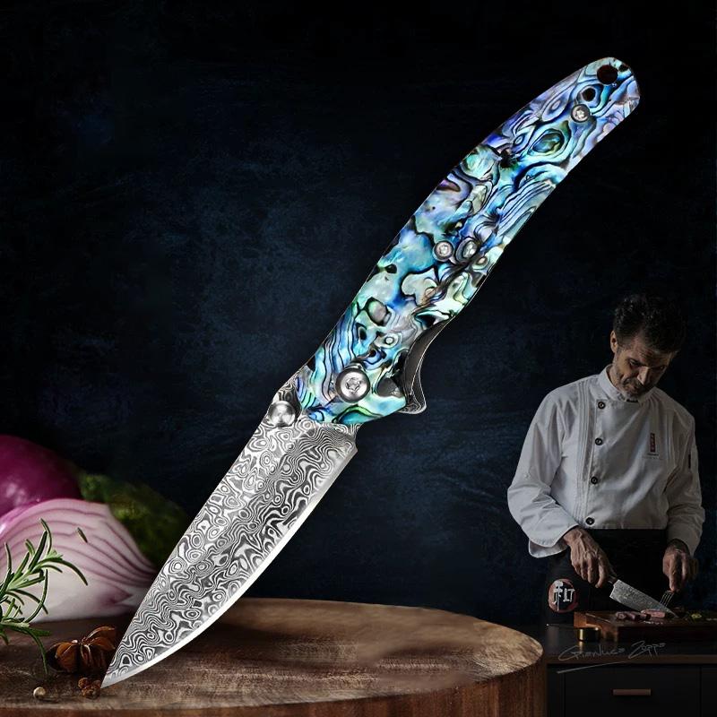 Seashine Damascus-A sharp steak knife is an excellent gift for cutting meat and fish in the kitchen Kitchenware Sturdy