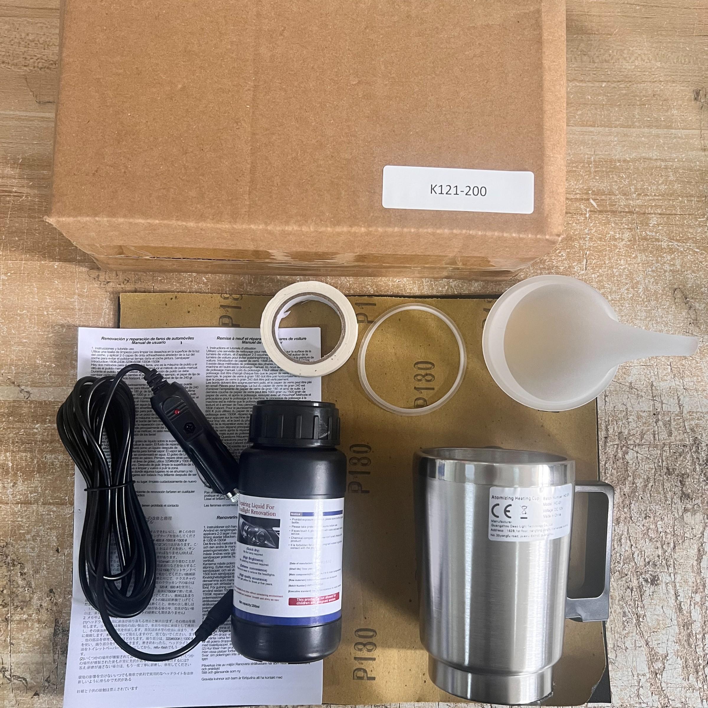 Automotive Headlight Refurbishment Tool Set, Atomizing Cup Non Polishing Scratch Coating Liquid Headlight Repair Liquid, Suitable for Automotive Headlight Automotive Headlight Refurbishment Tool Set, Atomizing Cup Non Polishing Scratch Coating Liquid Headlight Repair Liquid, Suitable for Automotive Headlight