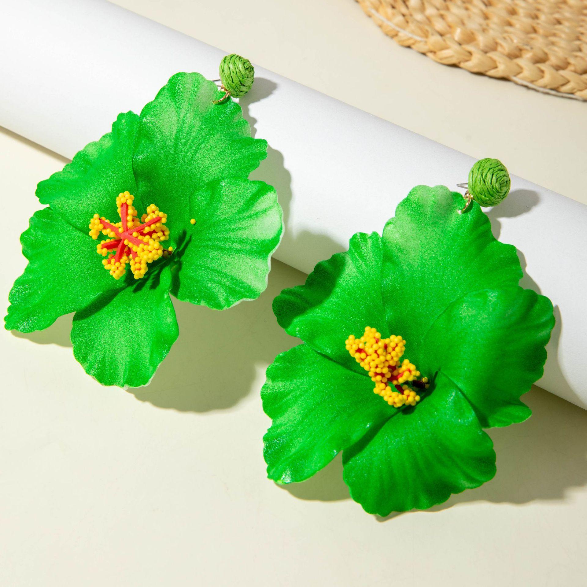 Fashionable Sweet Artificial Flower Earrings, Bohemian Summer Vacation Style Ear Jewelry, Trendy and Refreshing Design