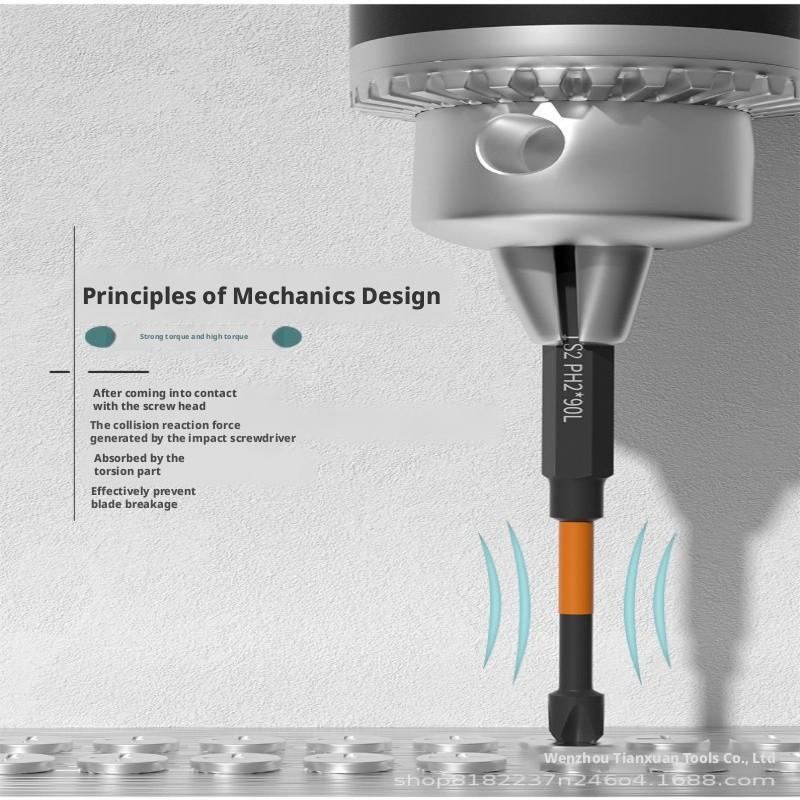 S2 Steel Strong Magnet Bit for Impact Drivers, High Hardness, Durable, Ideal for Self-Drilling Screws, Impact Driver Accessories, Hardware Tools