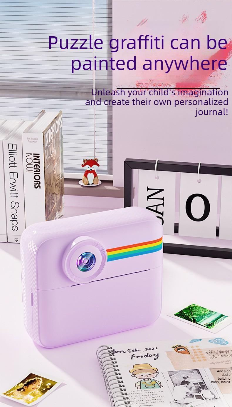 Kids Instant Print Digital Camera, Shoot & Print Instant Color Photos, Cute Photography Toy Perfect Birthday Gift for Little Girls#