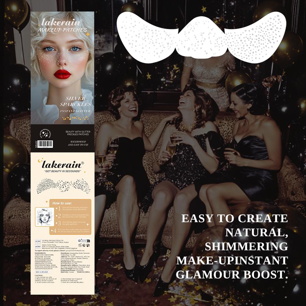 Glitter Makeup Stickers, 6 Counts/set Waterproof Makeup Glitter Patches, Face Glitter Makeup Stickers, Makeup Accessories for Women & Girls, Cosmetic, Glam Pack Glitter