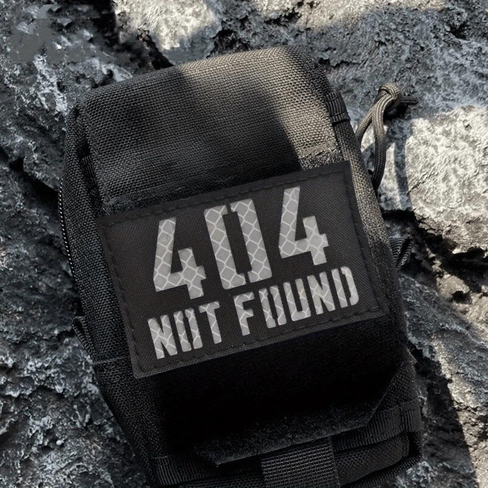 Reflective 404 Malfunction Morale Tactical Patch Hook&Loop Emblem Military Badge Combat Armband Backpack Stickers