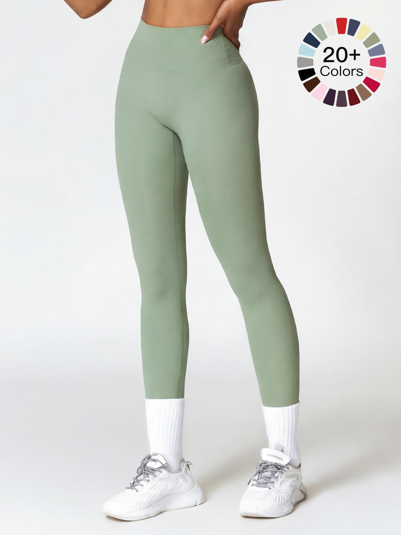 Women's High Waisted Sports Leggings, Solid Color Skinny Pants, High Stretch Yoga Leggings, Ladies Sportswear for Indoor Outdoor Wear, Yoga Pants Women