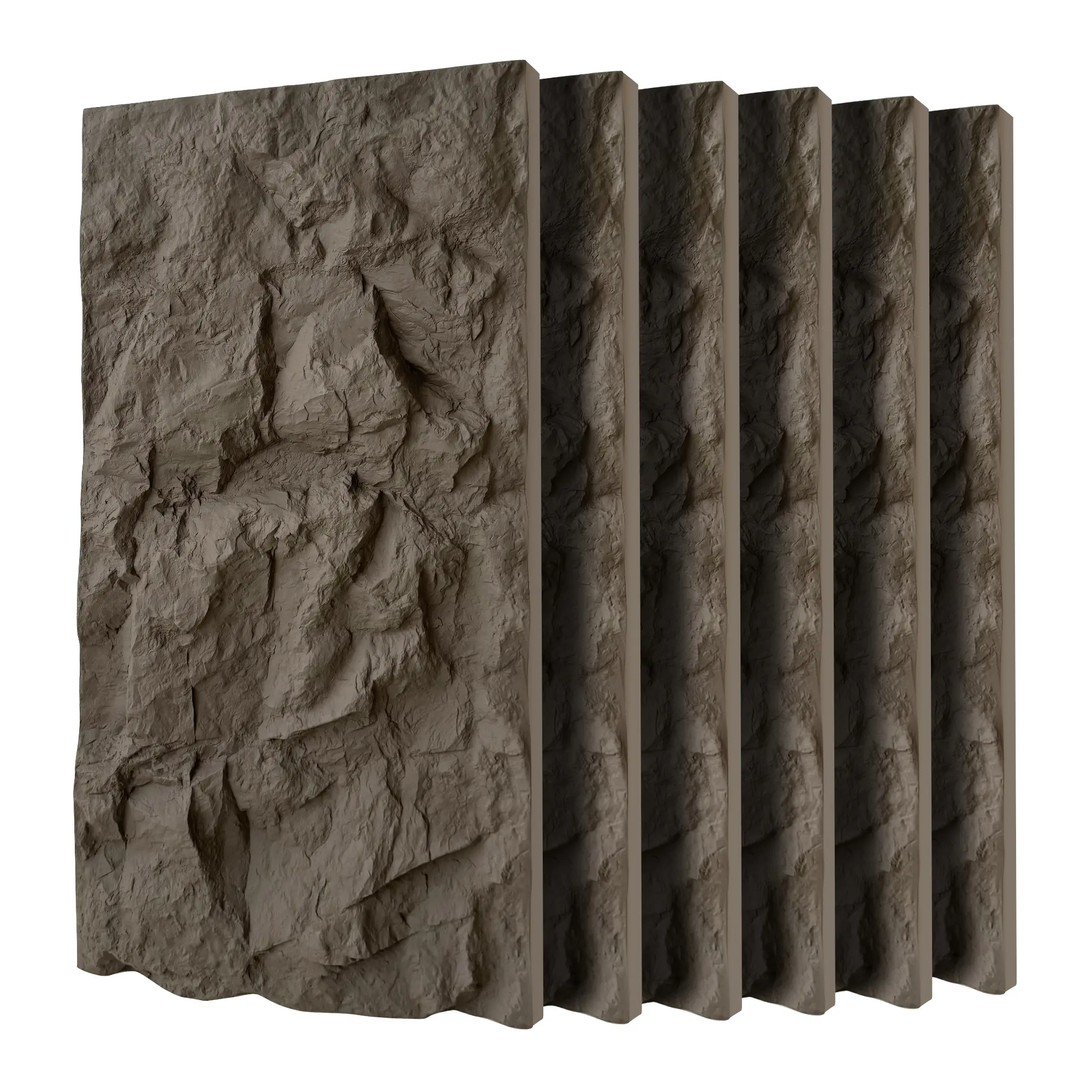 Nokaa 3D Faux Stone Wall Panels 6-Pack PU Wainscoting for Interior Wall Decor Flame-Resistant Lightweight Waterproof for TV Wall Living Room Office 47.24x23.62in Carbon Black Color Options