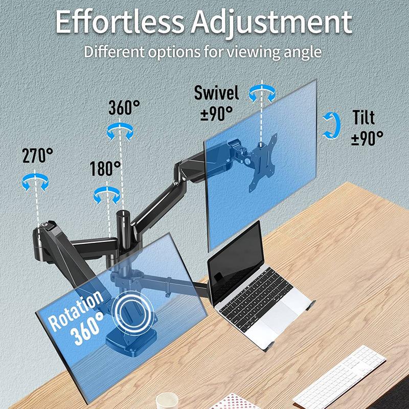 MOUNTUP 13"-27" Dual Monitors and 10"-17" Laptop Mount for Desk, MU4005
