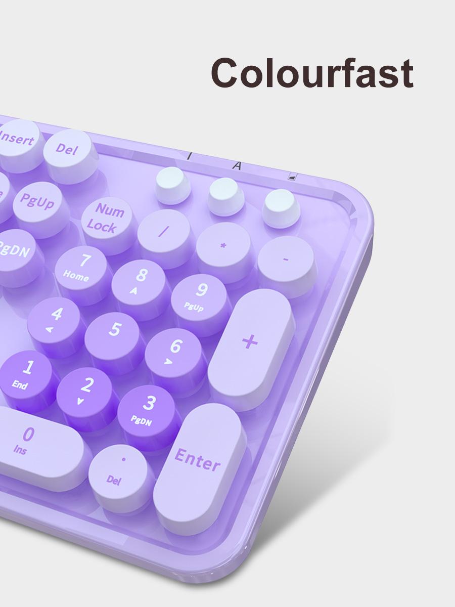 MOFii 1 Set Wireless Keyboard and Mouse Combo, Pink Bear Cute Office Keyboard Mouse, 2.4G Plug and Play, Compatible with Laptop & Desktop, US Qwerty (Battery Not Included)