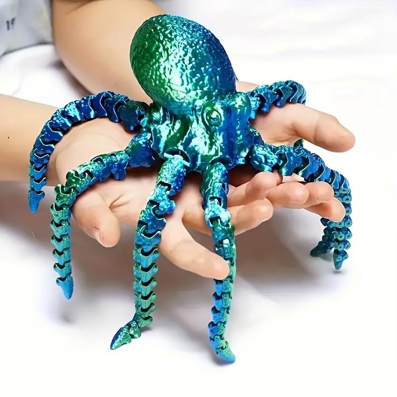 1pc 3D Printed Poseable Octopus/squid Model, Articulating Figurines, Moving Joints, Heavy-Duty Plastic, Multi-Color, Educational Toy, Home Decor, Articulating Miniatures