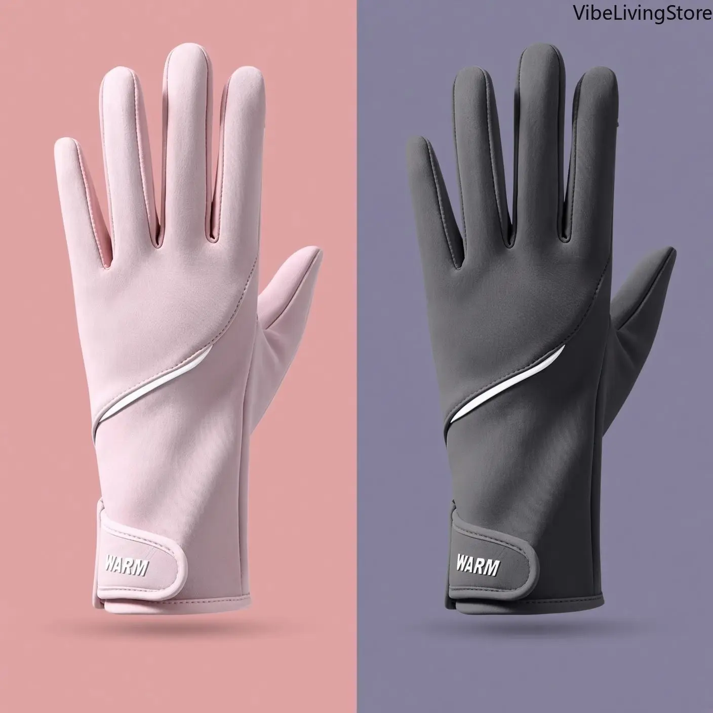 Unisex Winter Touchscreen Sports Gloves - Fleece-Lined, Water-Resistant, Anti-Slip Palm, Adjustable Wrist for Cold Weather, Driving, Outdoor Use