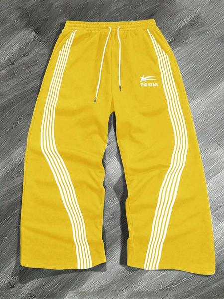 Men's Side Stripe Drawstring Waist Sports Sweatpants, Casual Regular Fit Pocket Straight Leg Pants for Fall & Winter, Men's Trousers for Daily Wear, Sports Bottoms