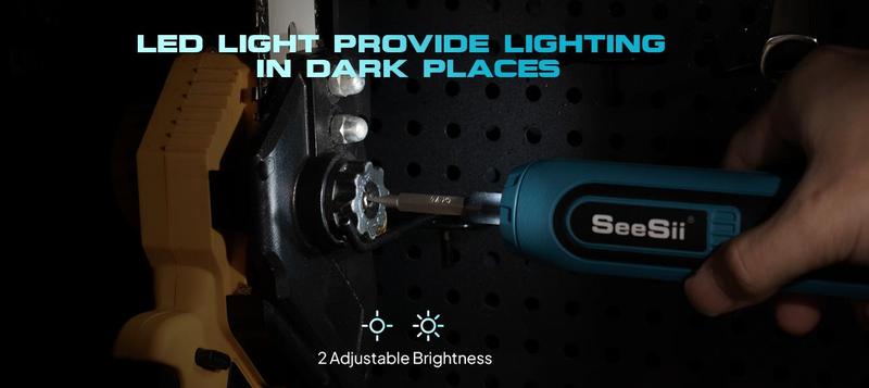 Seesii Electric Screwdriver, 37 Metal Bits, Max 6 N.m, 4 Torque Settings, 2000mAh Battery, LED Light Power Screwdriver Kit for Furniture/Computer/Electrical Repairs Bedroom Must-haves Tools #TikTokShopBacktoSchool SD100 Seesii Electric Screwdriver, 37 Metal Bits, Max 6 N.m, 4 Torque Settings, 2000mAh Battery, LED Light Power Screwdriver Kit for Furniture/Computer/Electrical Repairs Bedroom Must-haves Tools #TikTokShopBacktoSchool SD100