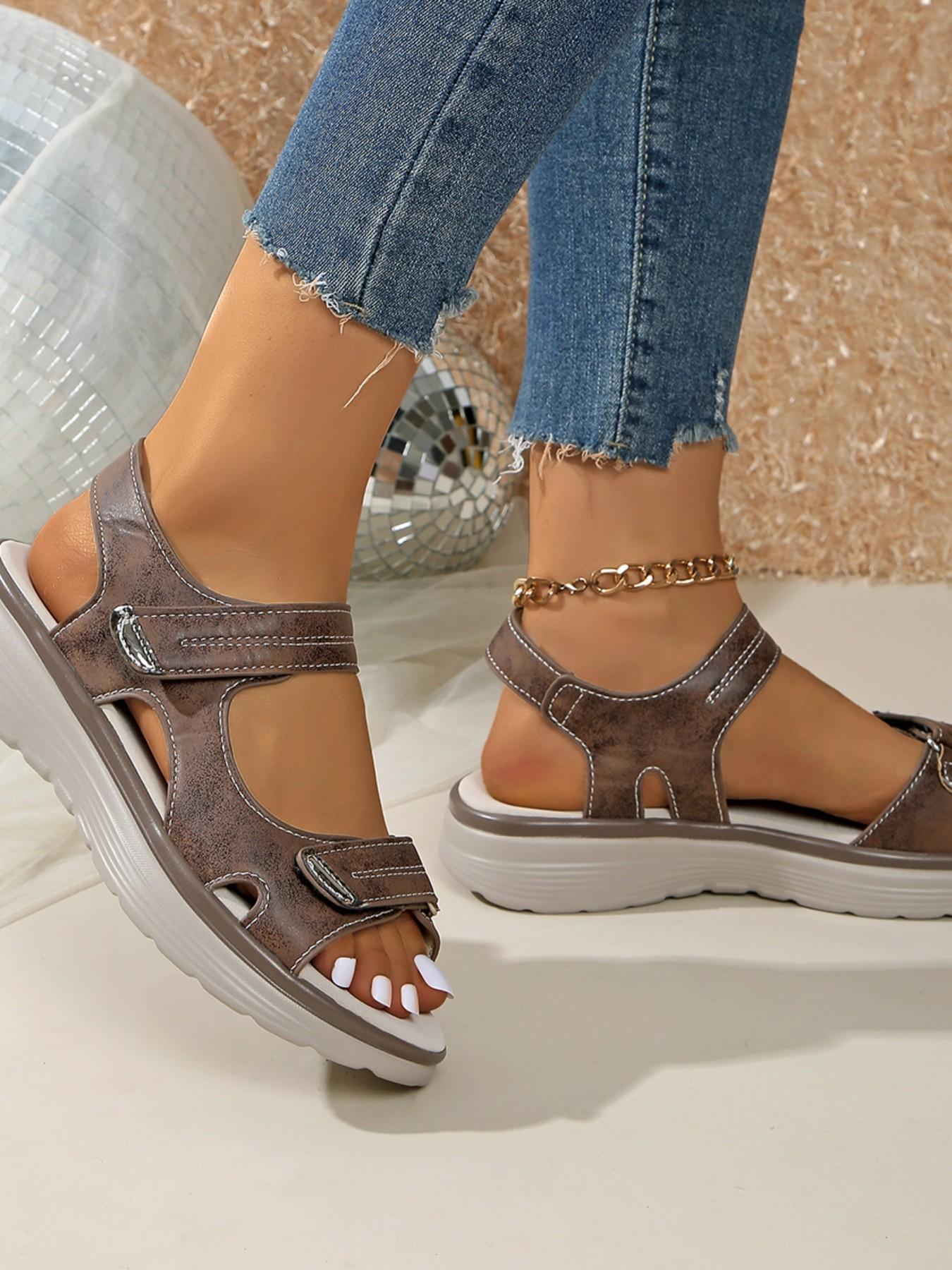 Women's Adjustable Velcro Summer Walking Sandals, Comfortable and Stylish Footwear for Daily Wear, Perfect for Warm Weather Activities